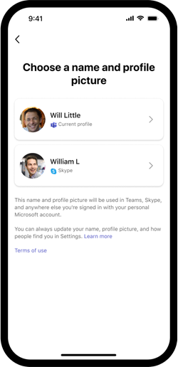 Multiple profile photos with names appear to choose