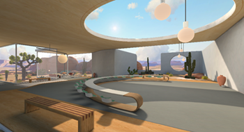 Screenshot of the Oasis virtual environment in an immersive event.