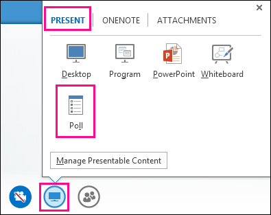 Screen shot of poll in a Lync meeting