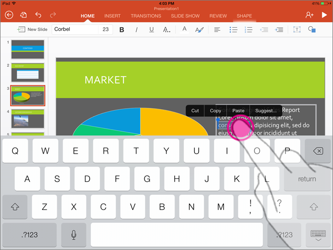 Activate onscreen keyboard