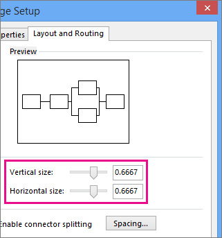 Move the sliders or enter numbers to set the sizes of line jumps.