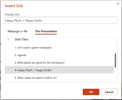 Insert Hyperlink dialog box