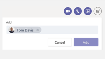 Add person to chat dialog box