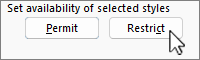 Restrict Permit buttons with Restrict chosen