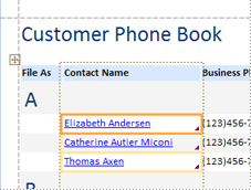 Report in Layout view