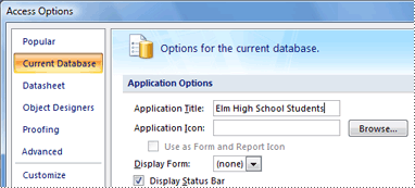 Adding a custom title to an application