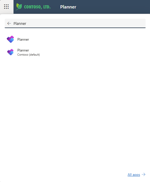 Planner Power App appearing in the M365 Launcher