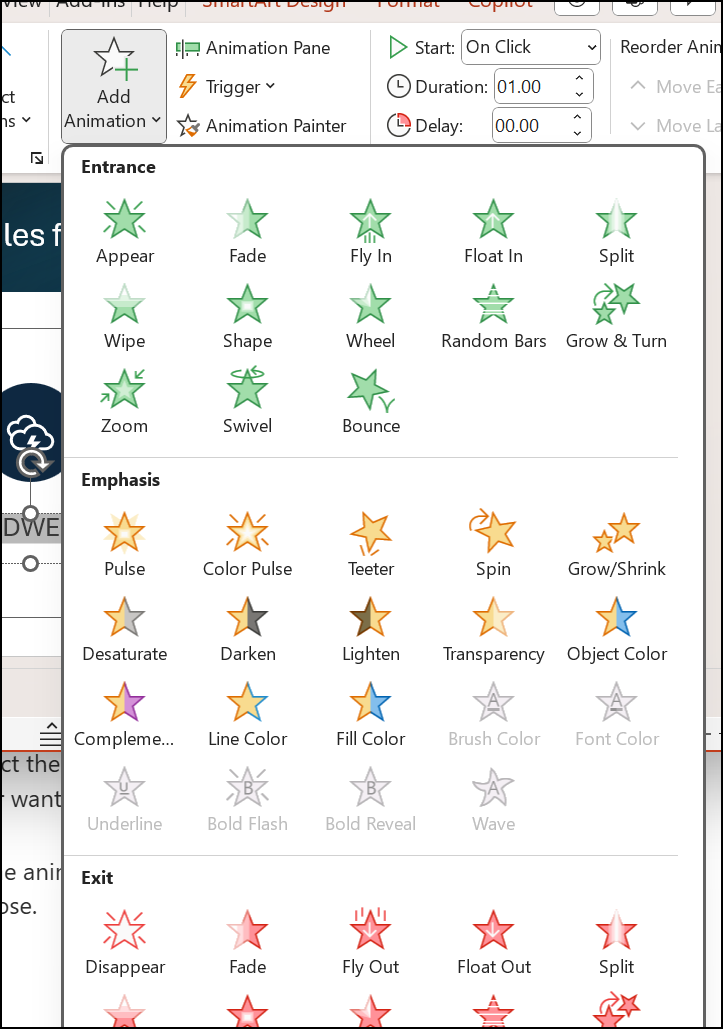 Office 365 PowerPoint Add Animation