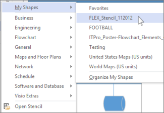 Downloaded stencil in My Shapes