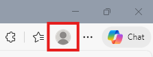 Screenshot showing the profile icon in Microsoft Edge