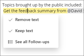 Remove or keep the follow up text.