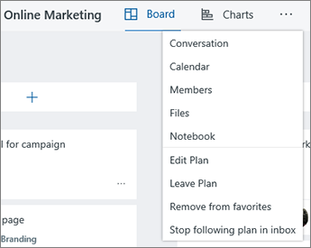 Click the three dots for a full list of tools for Planner