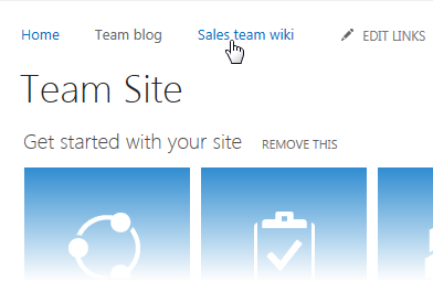 Top navigation of a site