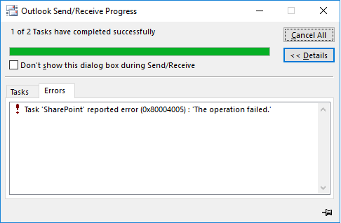 Error connecting to a SharePoint Document Library
