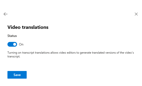 video translations toggle on