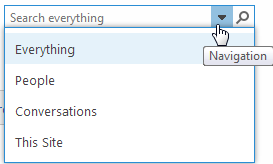 Screenshot of search box