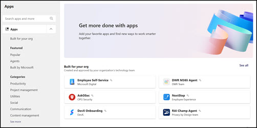 Screenshot of the Get more done with apps page.