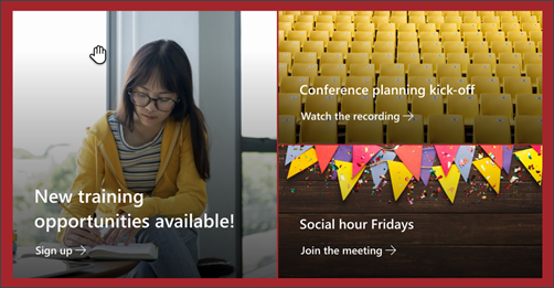 Screenshot of the hero web part