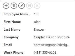 A partial view of an employee detail view.