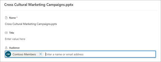 Enter up to 50 audiences in the Audience section.