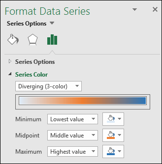 Excel Map chart Series Color options