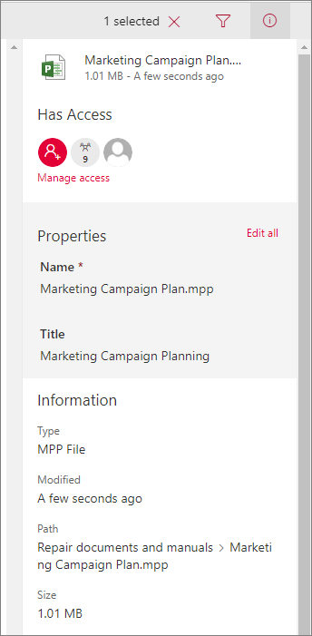 See file information