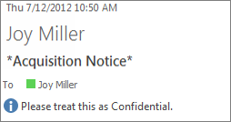 Email marked as Confidential