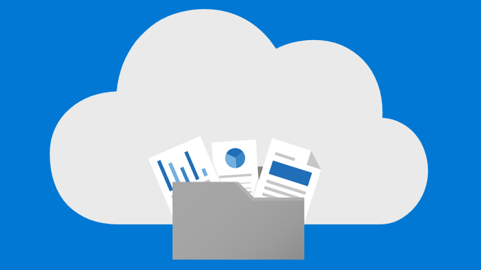 Conceptual image of files being saved in the cloud