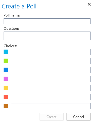 Screen shot of create a poll