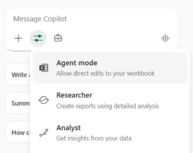where to find agent mode on copilot tools menu