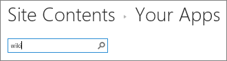 The app search box with wiki typed in