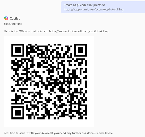 Generated QR Code Using Copilot Chat